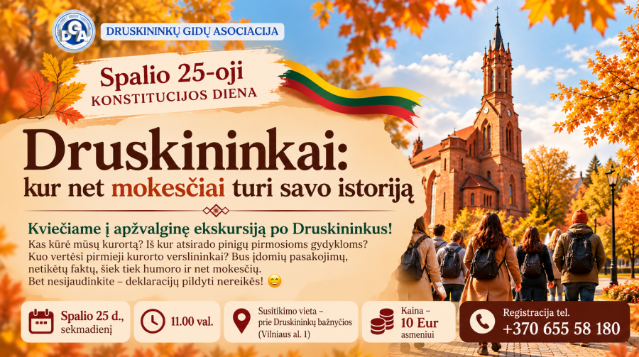 Sekmadienio ekskursija " Druskininkai: kur net mokesčiai turi savo istoriją"