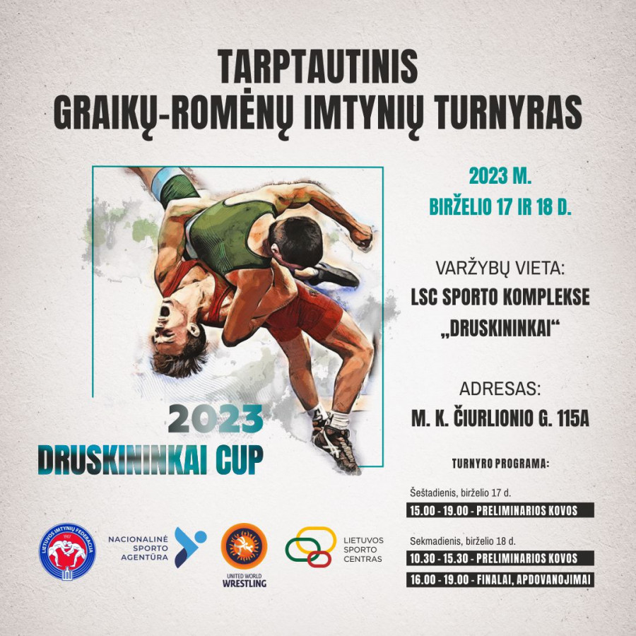 Tarptautinis graikų-romėnų imtynių turnyras "Druskininkai cup 2023"