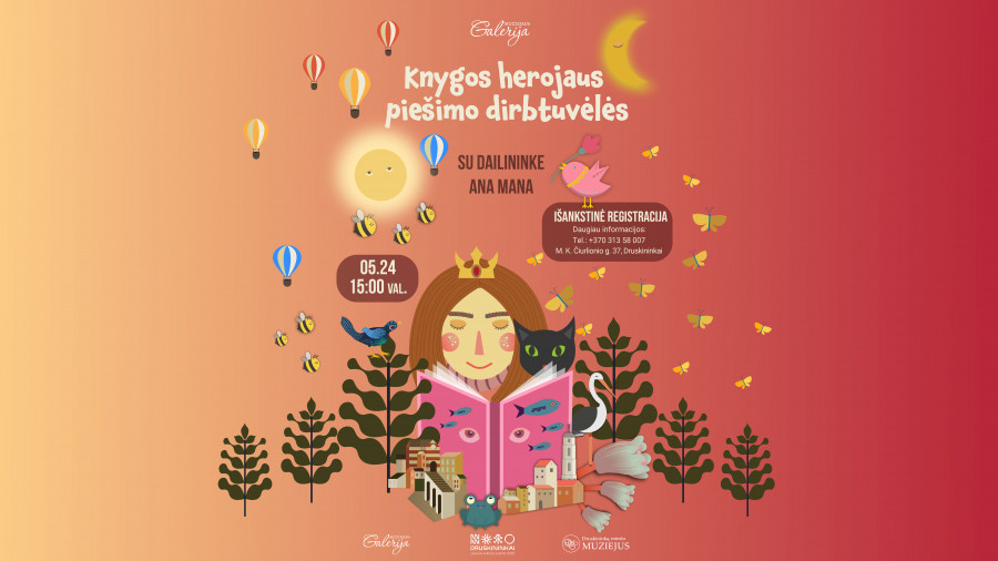 Knygos herojaus piešimo dirbtuvėlės su dailininke Ana Mana
