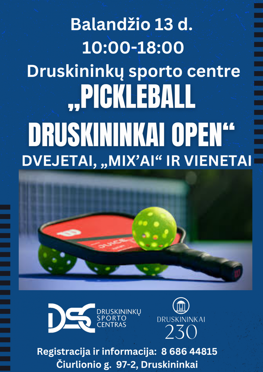 „Pickleball Druskininkai open“ turnyras