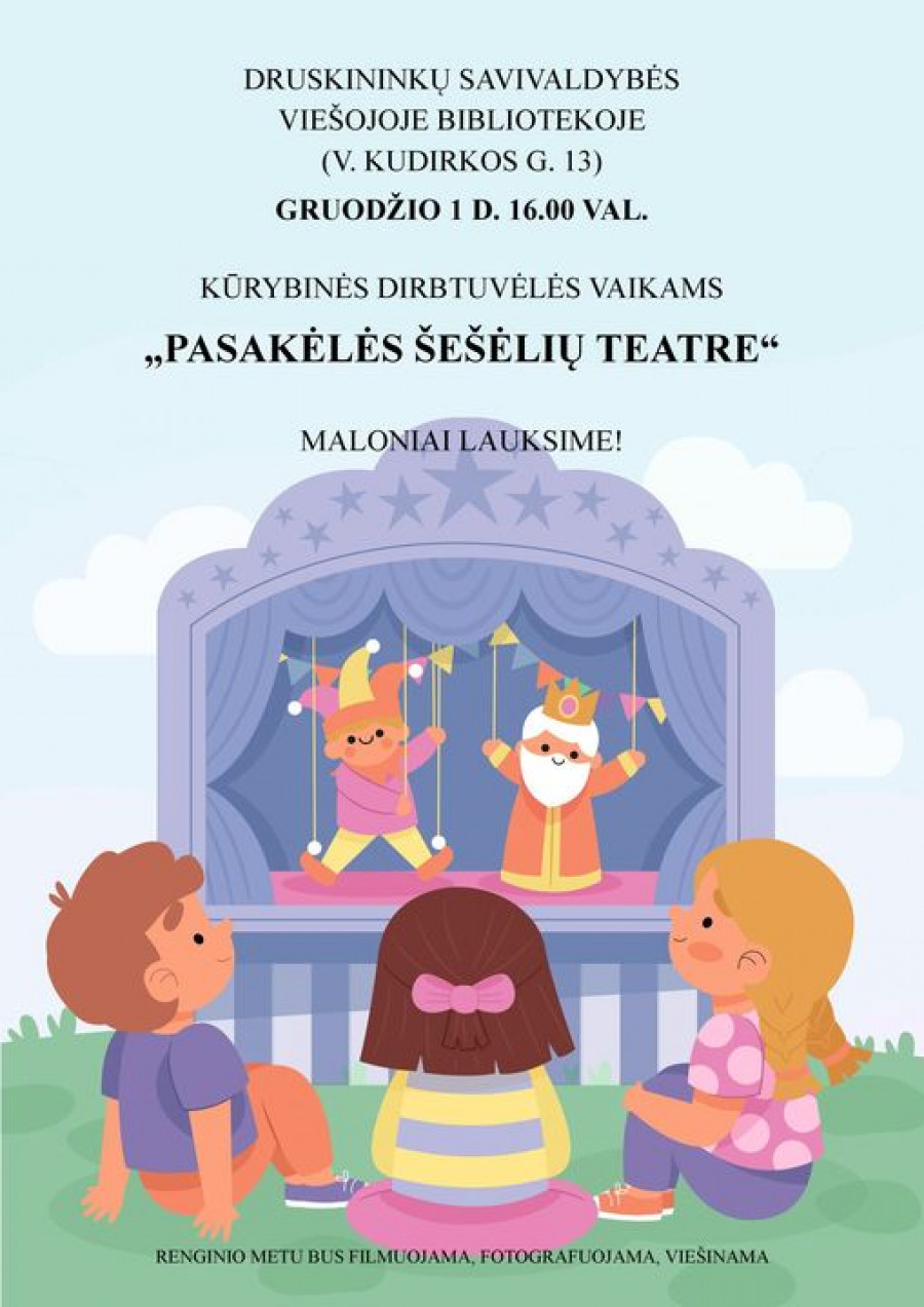 Kūrybinės dirbtuvėlės vaikams "Pasakėlės šešėlių teatre"