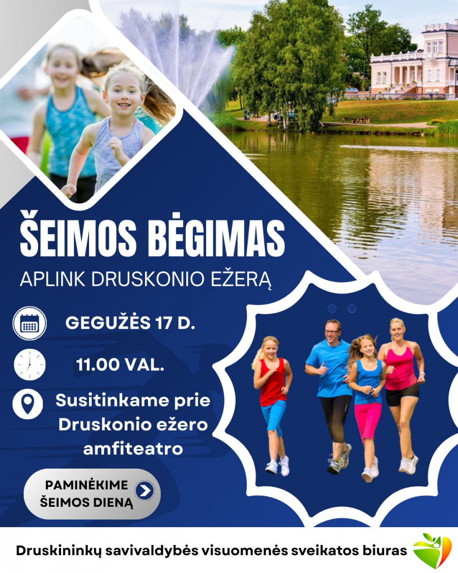 Šeimos bėgimas aplink Druskonio ežerą