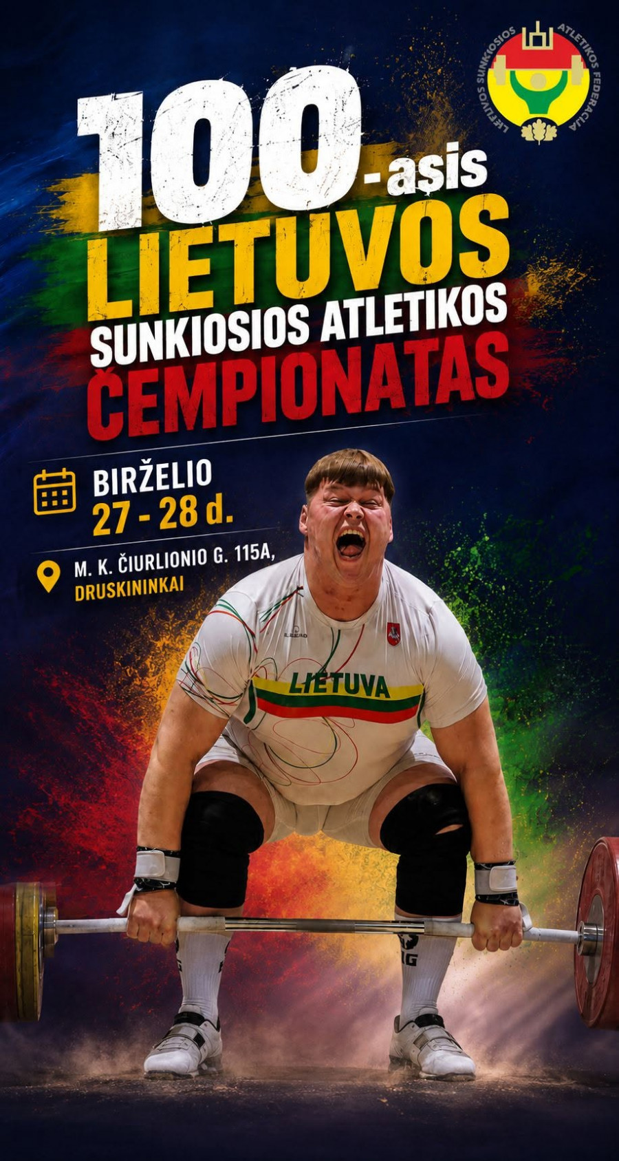 100 - asis jubiliejinis sunkiosios atletikos čempionatas keliasi į Druskininkus.