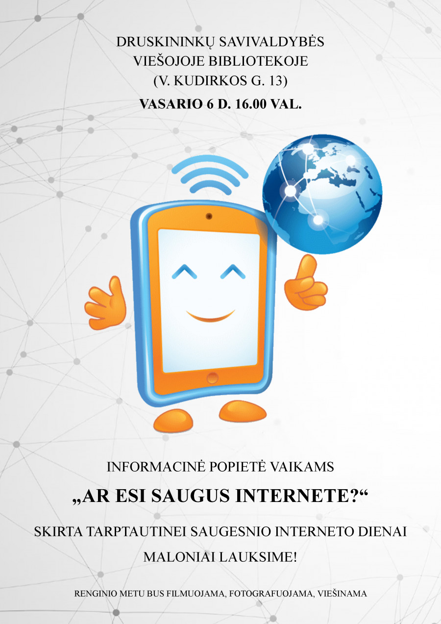 Informacinė popietė vaikams "Ar esi saugus internete"