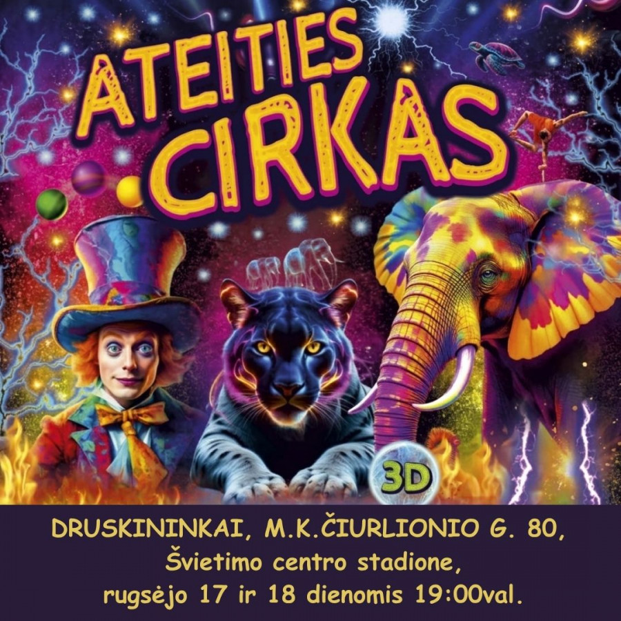 Cirko pasirodymas "Ateities cirkas"