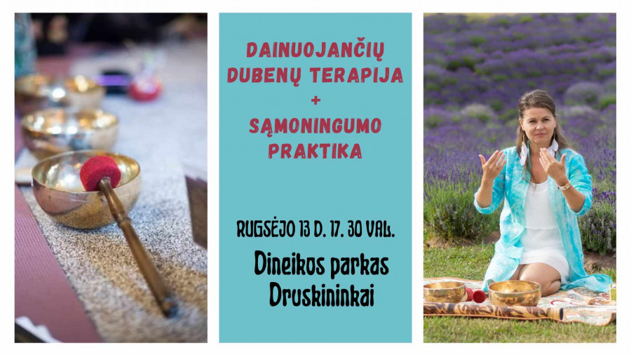 Dainuojančių dubenų terapija + sąmoningumo praktikos