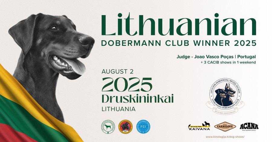 Dobermanų paroda "Lietuvos dobermanų klubo nugalėtojas 2025"