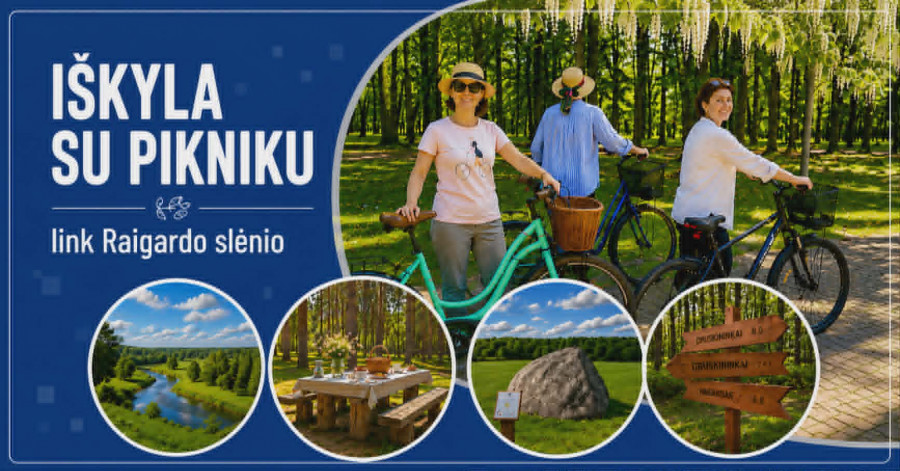 Iškyla dviračiais su pikniku link Raigardo slėnio