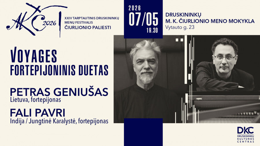 VOYAGES. FORTEPIJONINIS DUETAS | PETRAS GENIUŠAS (LIETUVA) IR FALI PAVRI (INDIJA/JUNGTINĖ KARALYSTĖ)