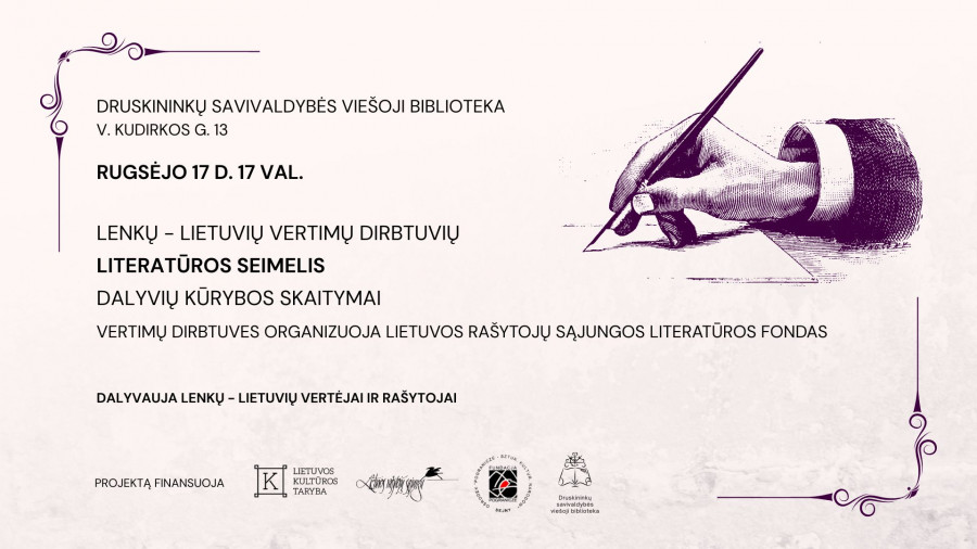 lenkų – lietuvių vertimų dirbtuvių „Literatūros seimelis“ dalyvių kūrybos skaitymai.