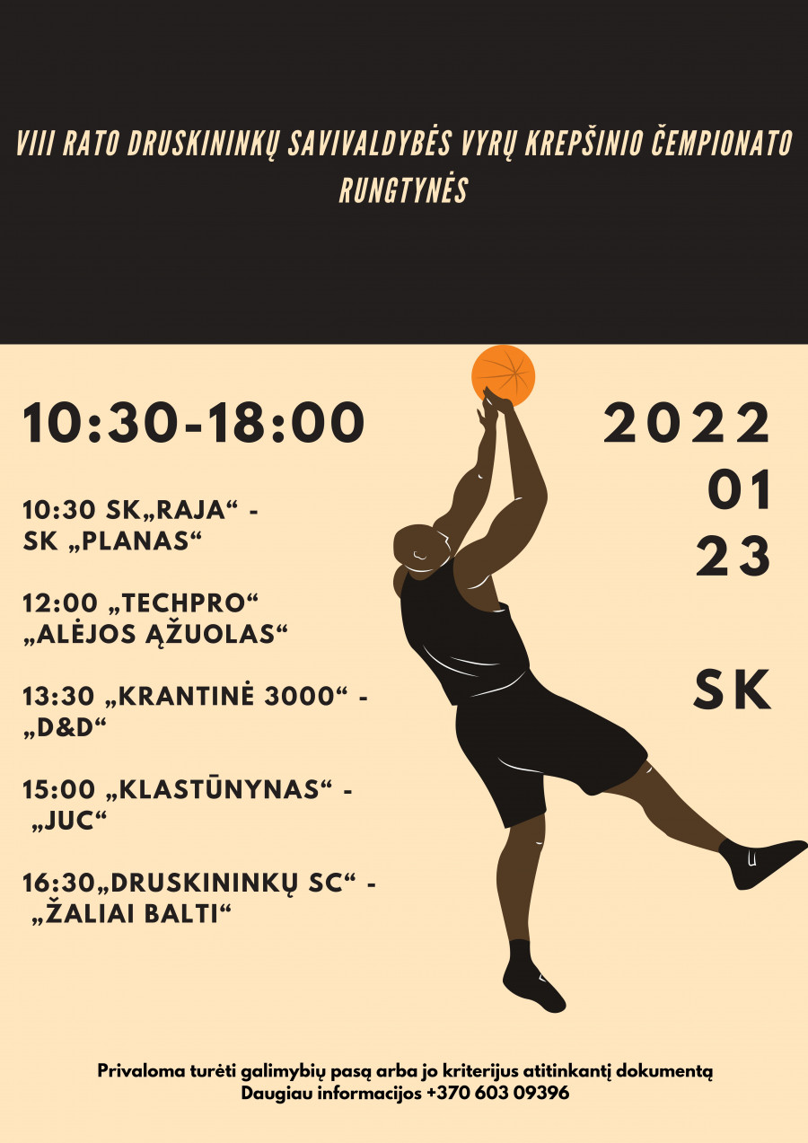 Druskininkų savivaldybės vyrų krepšinio čempionato VIII rato varžybos