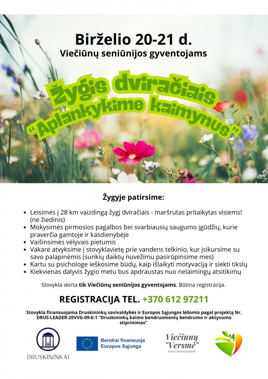 Žygis dviračiais su nakvyne gamtoje "Aplankykime kaimynus"
